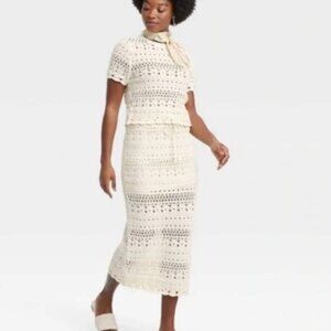 Vacation set - Crochet top and skirt